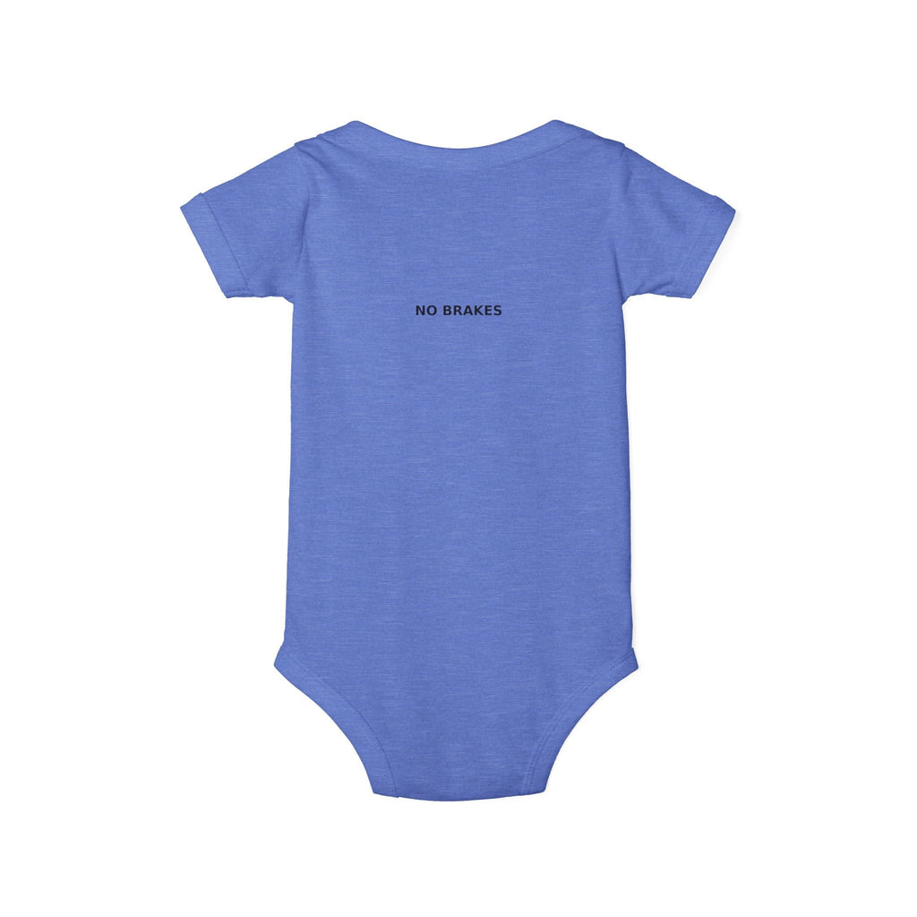 Infant One-Piece Bodysuit — ‘No Brakes’ Retro Motorcycle Chest Graphic - Kids clothes - BRAKELESS