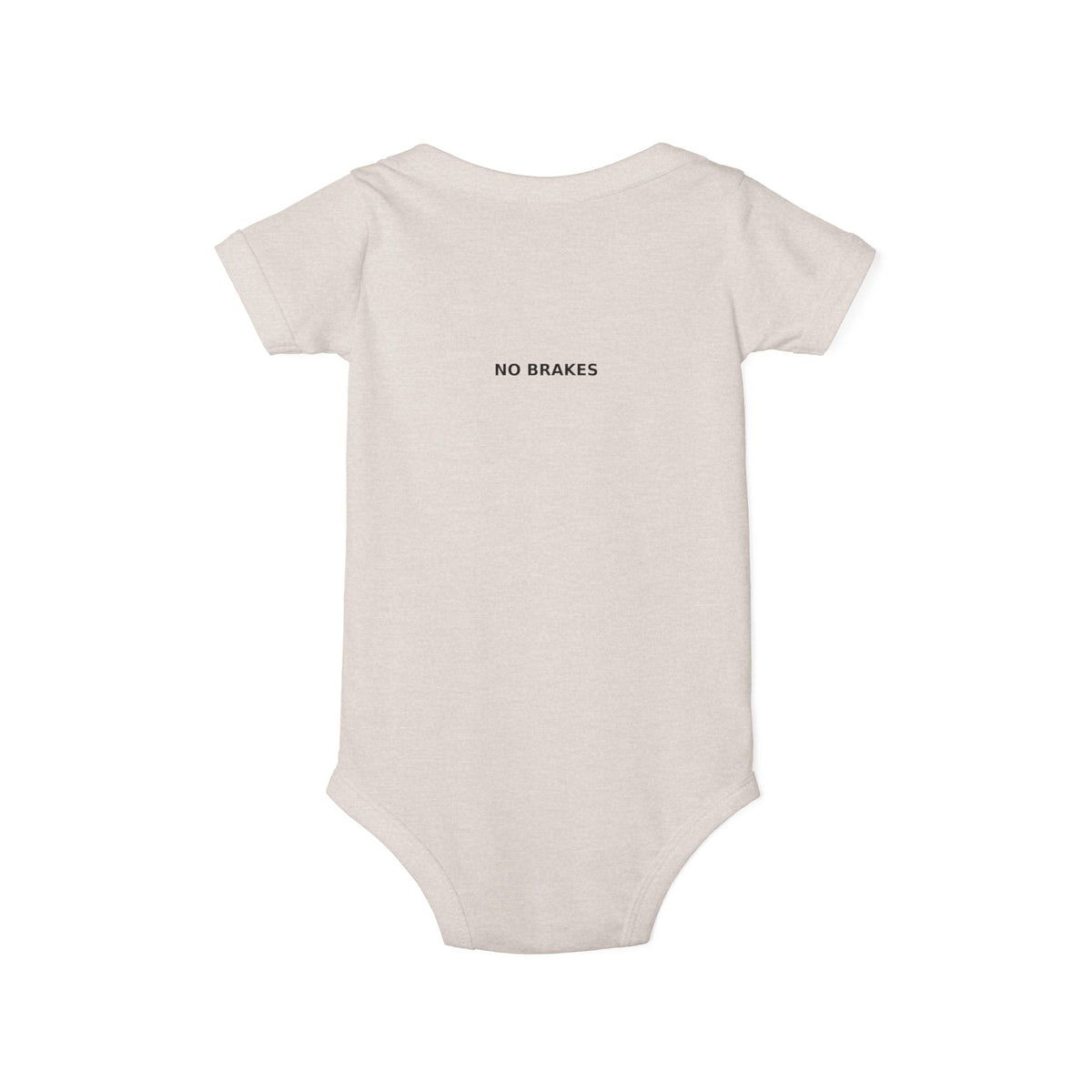 Infant One-Piece Bodysuit — ‘No Brakes’ Retro Motorcycle Chest Graphic - Kids clothes - BRAKELESS