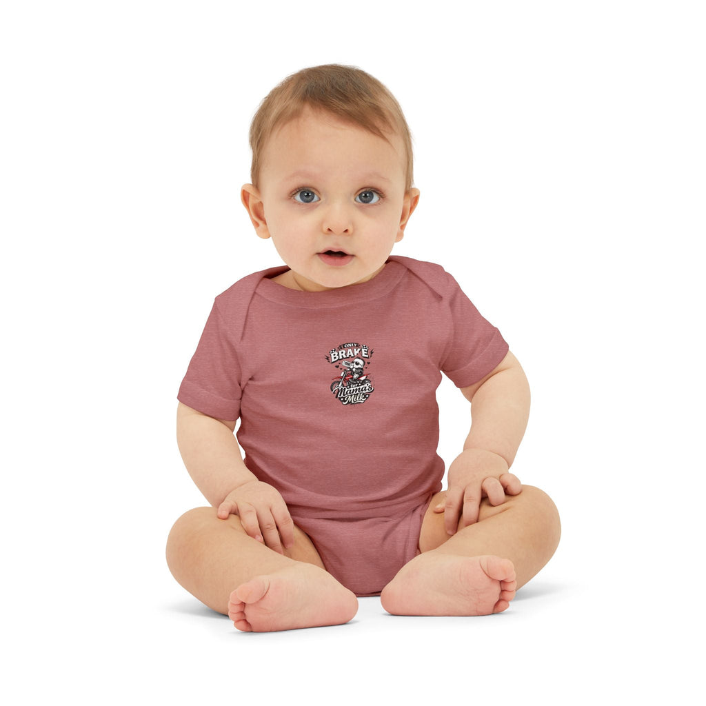 Infant One-Piece Bodysuit — ‘No Brakes’ Retro Motorcycle Chest Graphic - Kids clothes - BRAKELESS