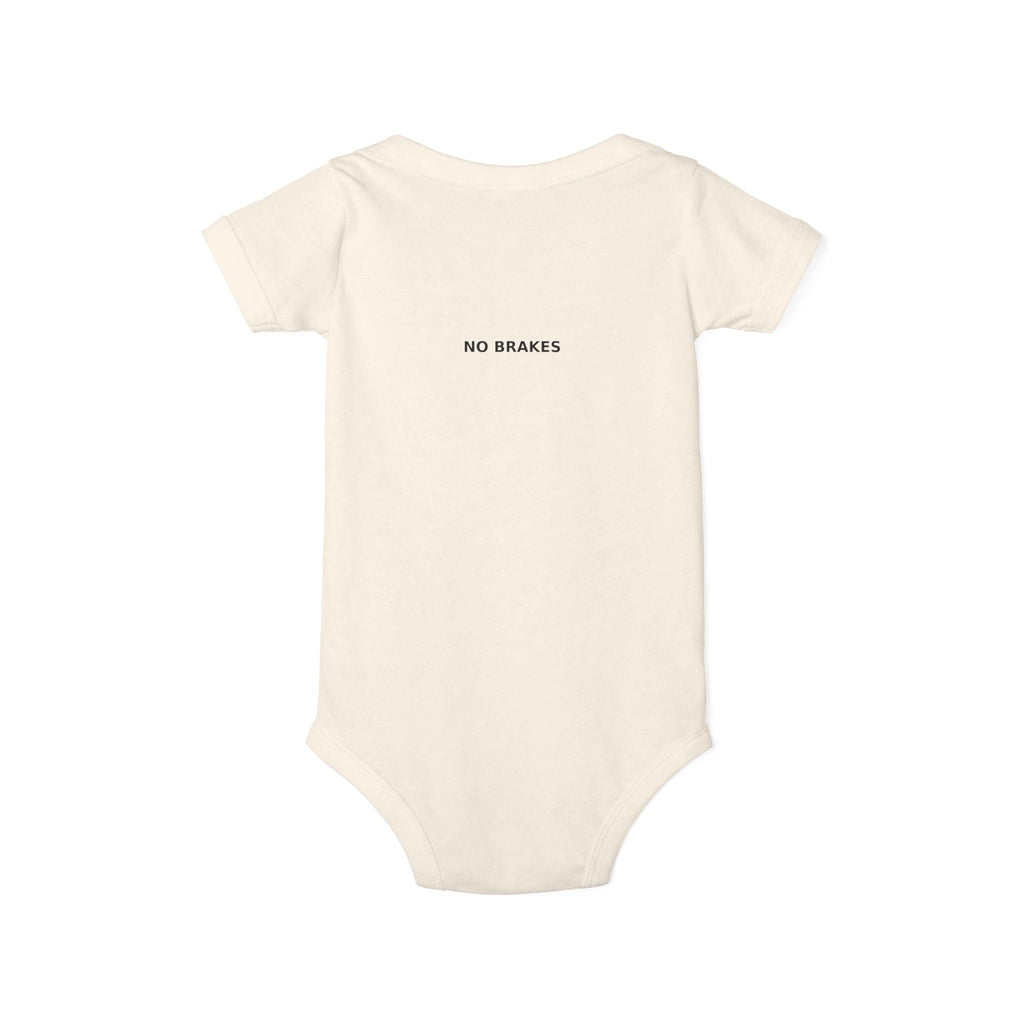 Infant One-Piece Bodysuit — ‘No Brakes’ Retro Motorcycle Chest Graphic - Kids clothes - BRAKELESS