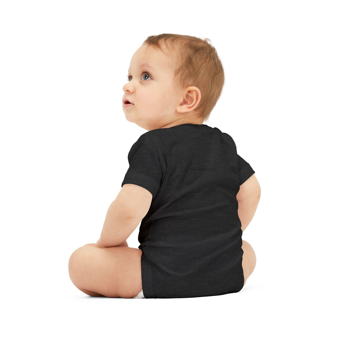 Infant One-Piece Bodysuit — ‘No Brakes’ Retro Motorcycle Chest Graphic - Kids clothes - BRAKELESS