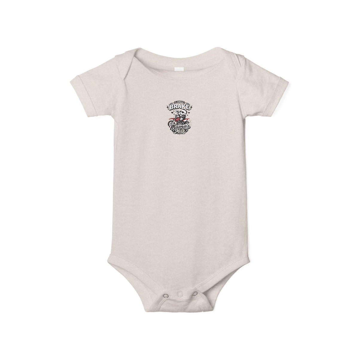 Infant One-Piece Bodysuit — ‘No Brakes’ Retro Motorcycle Chest Graphic - Kids clothes - BRAKELESS