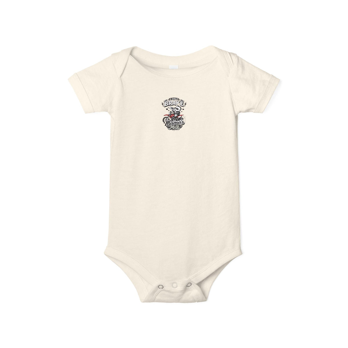 Infant One-Piece Bodysuit — ‘No Brakes’ Retro Motorcycle Chest Graphic - Kids clothes - BRAKELESS