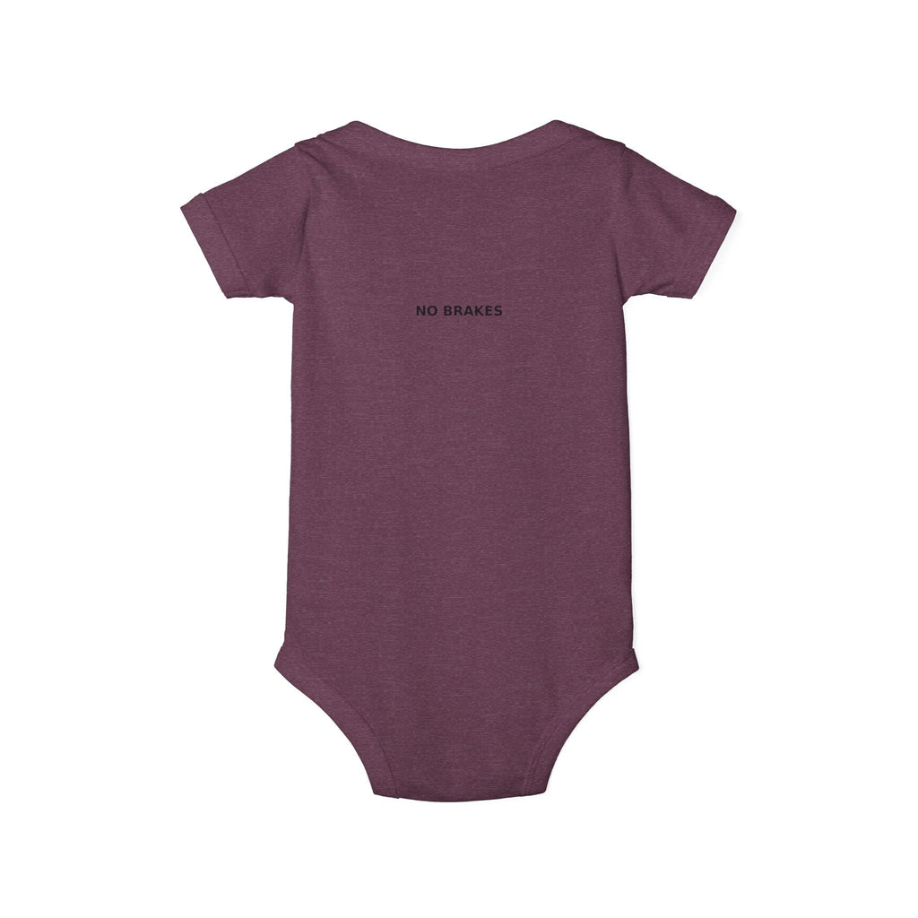 Infant One-Piece Bodysuit — ‘No Brakes’ Retro Motorcycle Chest Graphic - Kids clothes - BRAKELESS