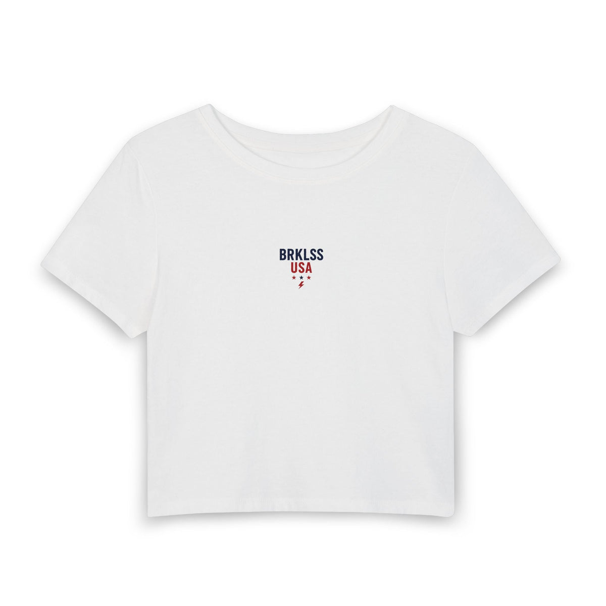 No Brakes. Just Freedom. BRAKELESS Baby Tee — Patriotic Red White & Blue Crop Top - T-Shirt - BRAKELESS
