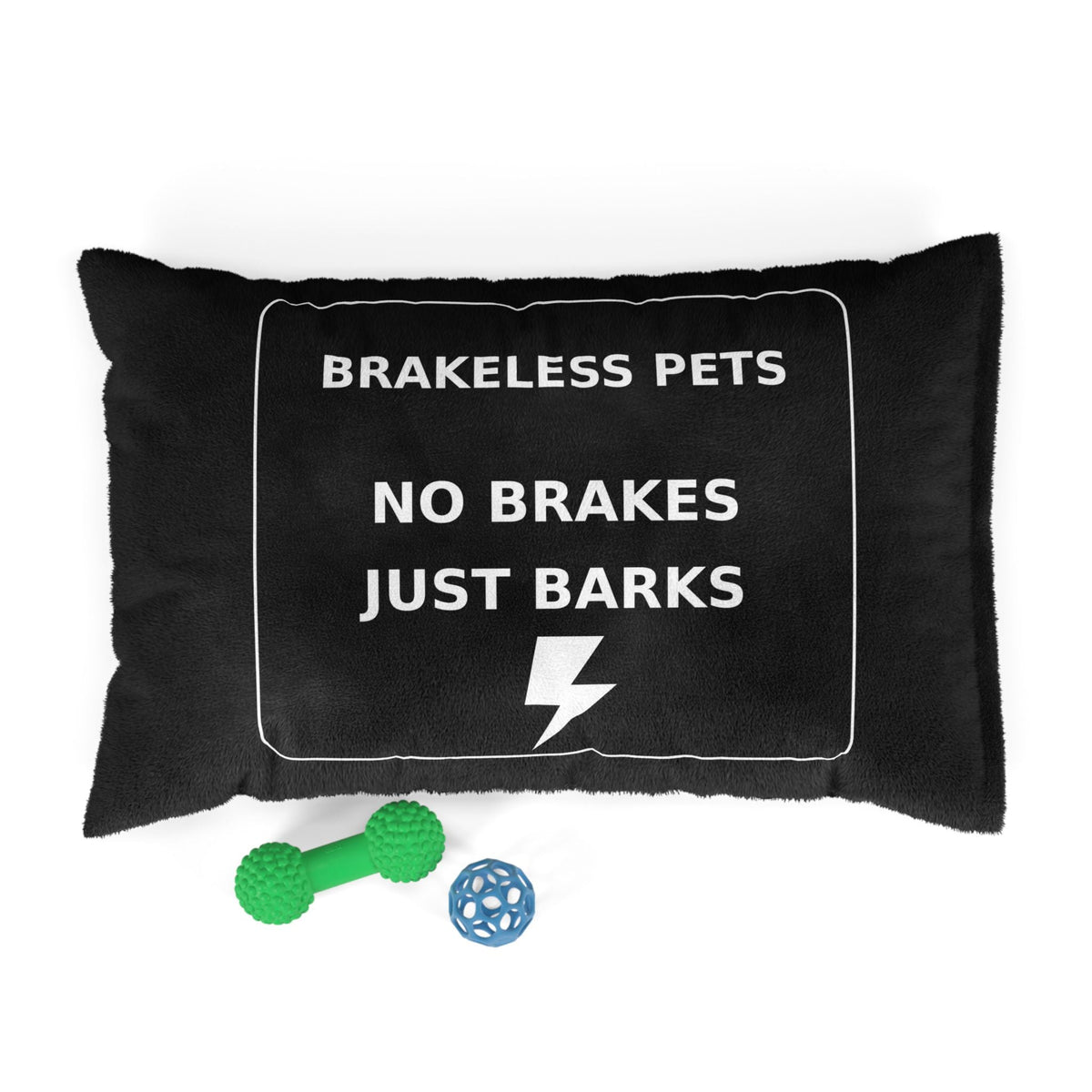 Pet Bed — "Brakeless Pets: No Brakes Just Barks" Plush Dog Bed - Pets - BRAKELESS