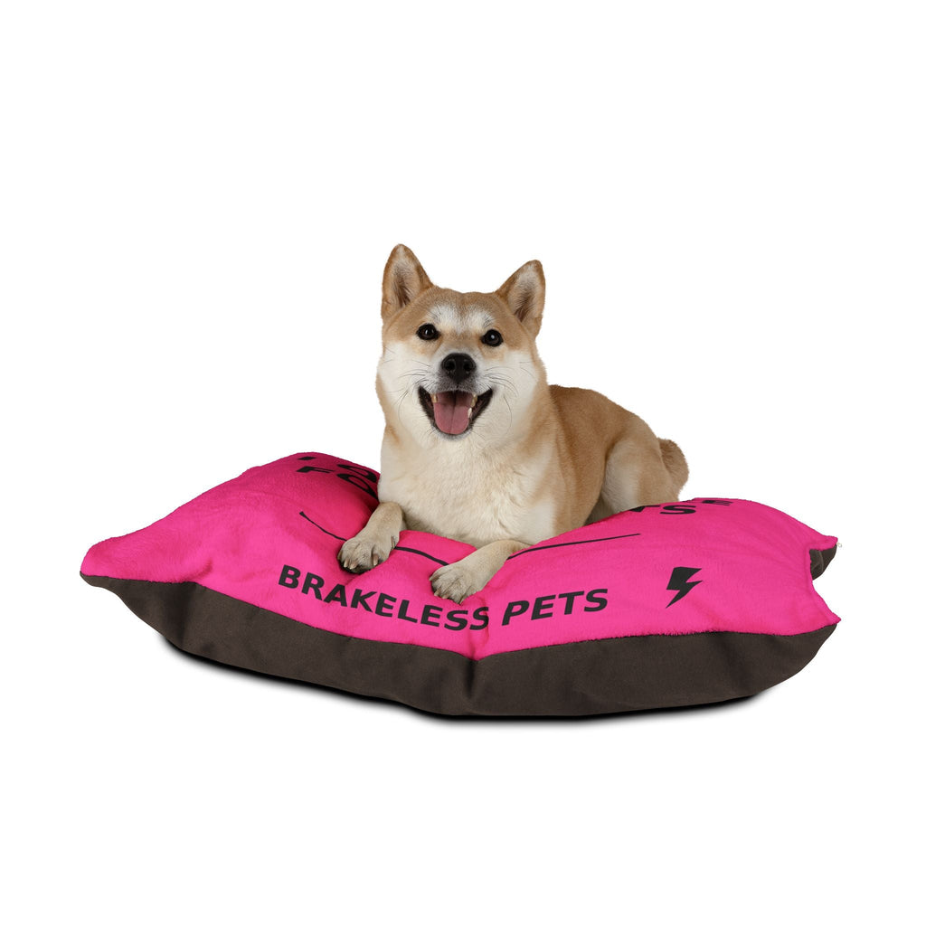 Pet Bed — "I Only Brake for Treats" Pink Plush Dog Bed - Pets - BRAKELESS