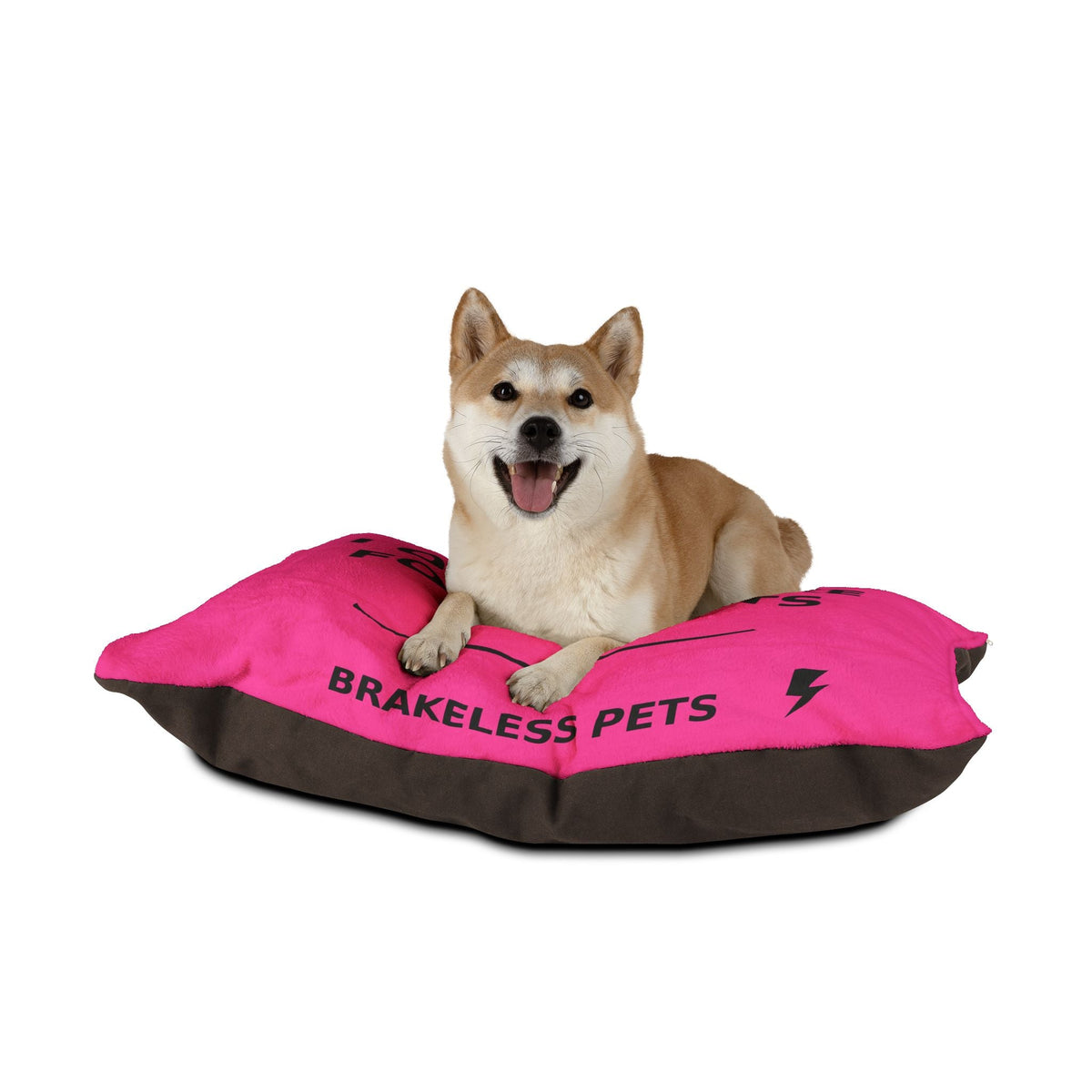 Pet Bed — "I Only Brake for Treats" Pink Plush Dog Bed - Pets - BRAKELESS