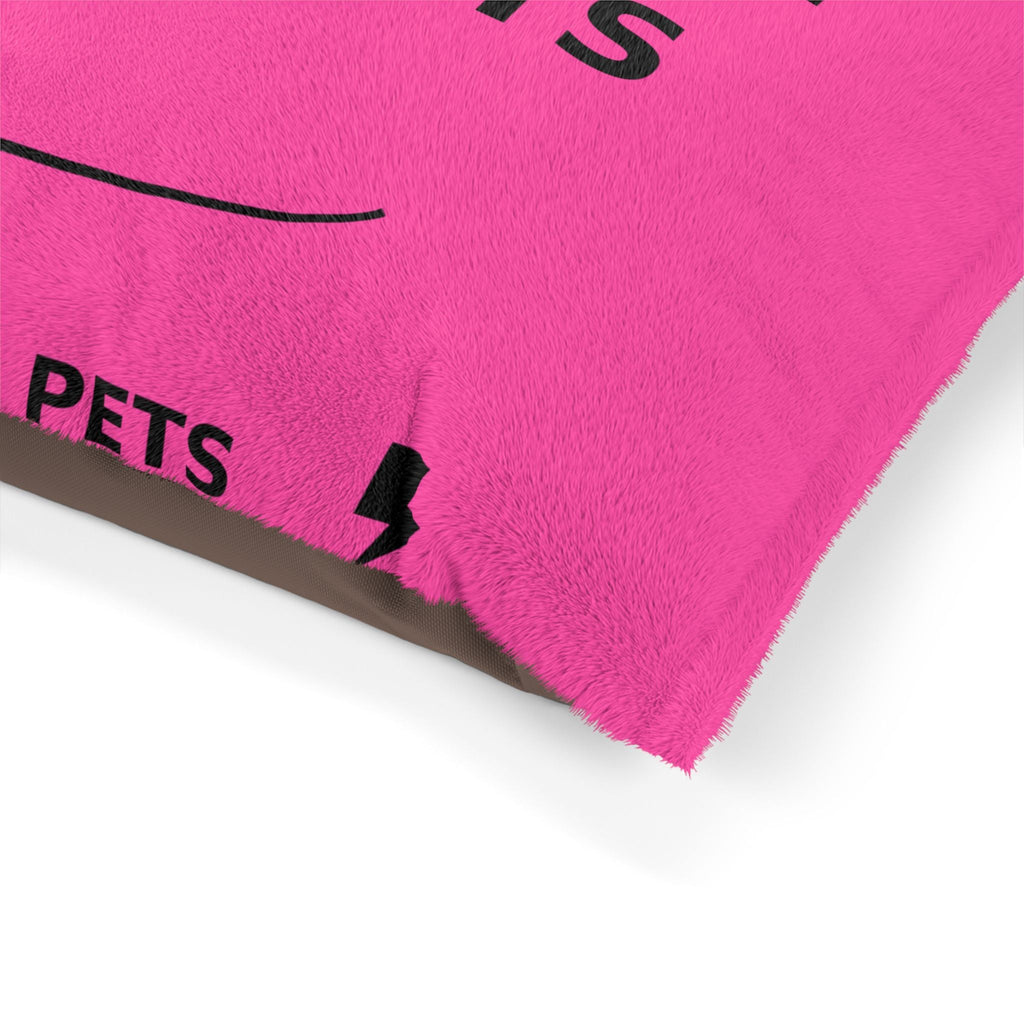 Pet Bed — "I Only Brake for Treats" Pink Plush Dog Bed - Pets - BRAKELESS
