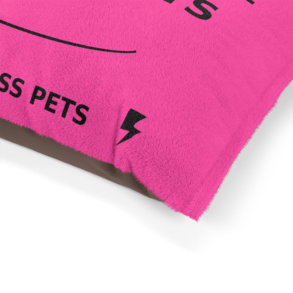 Pet Bed — "I Only Brake for Treats" Pink Plush Dog Bed - Pets - BRAKELESS