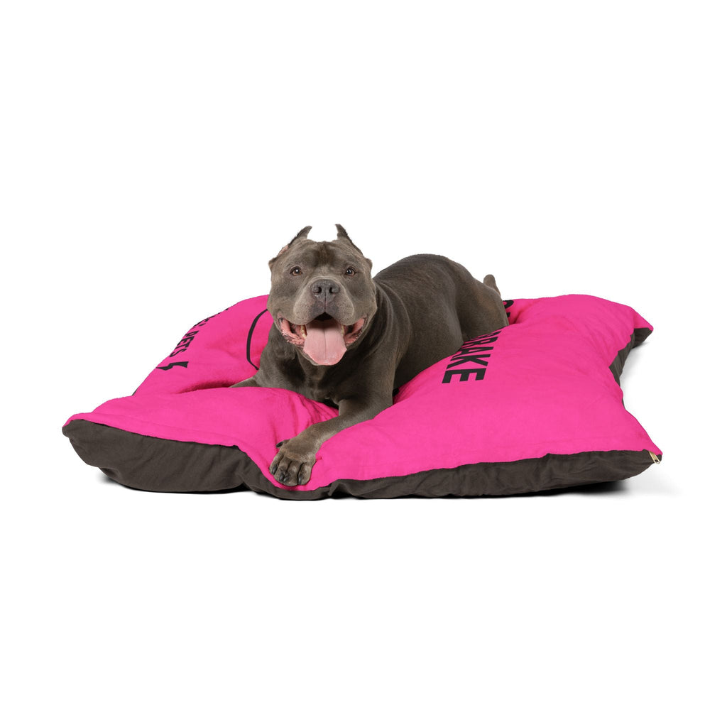 Pet Bed — "I Only Brake for Treats" Pink Plush Dog Bed - Pets - BRAKELESS