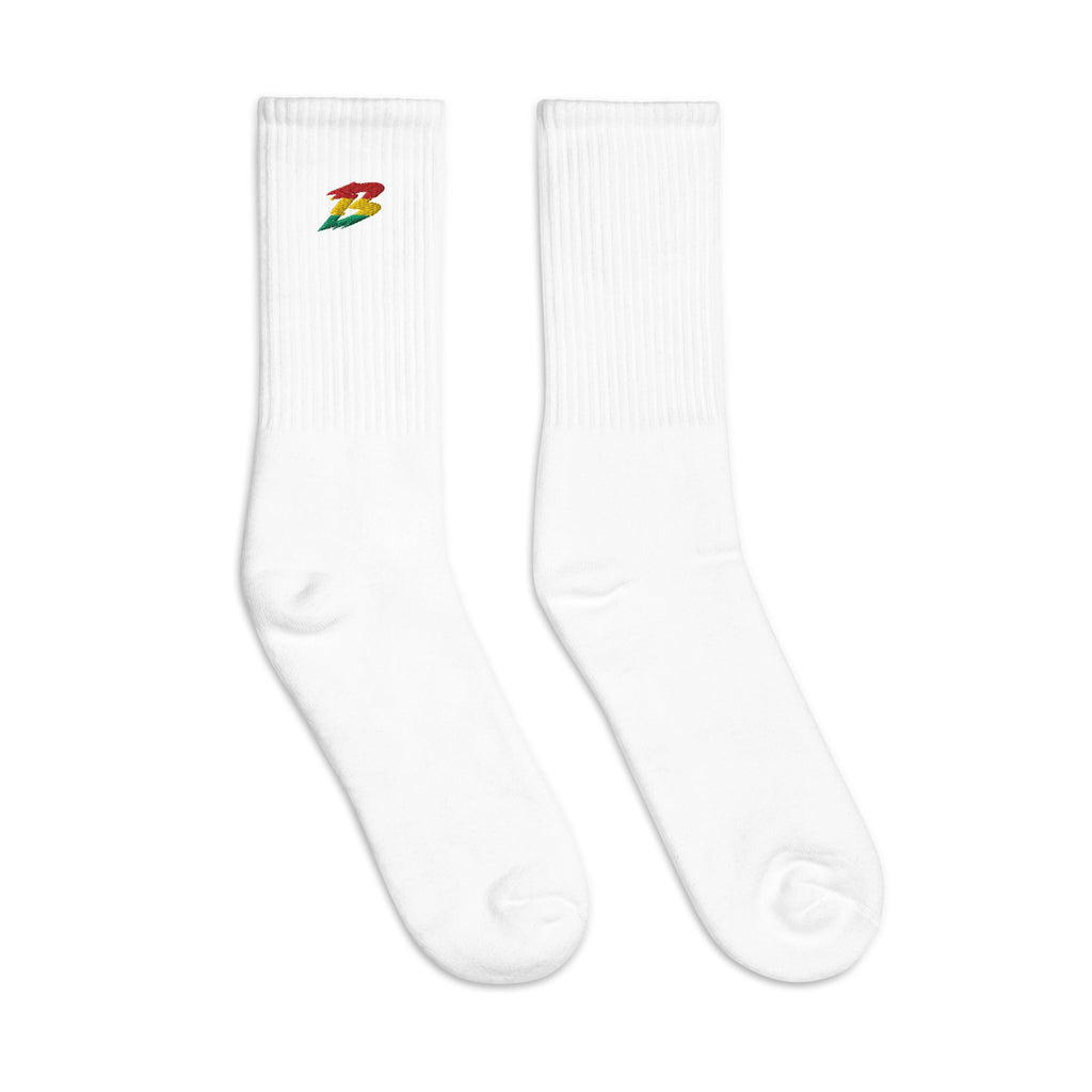 Rasta 'B' Embroidered socks - BRAKELESS