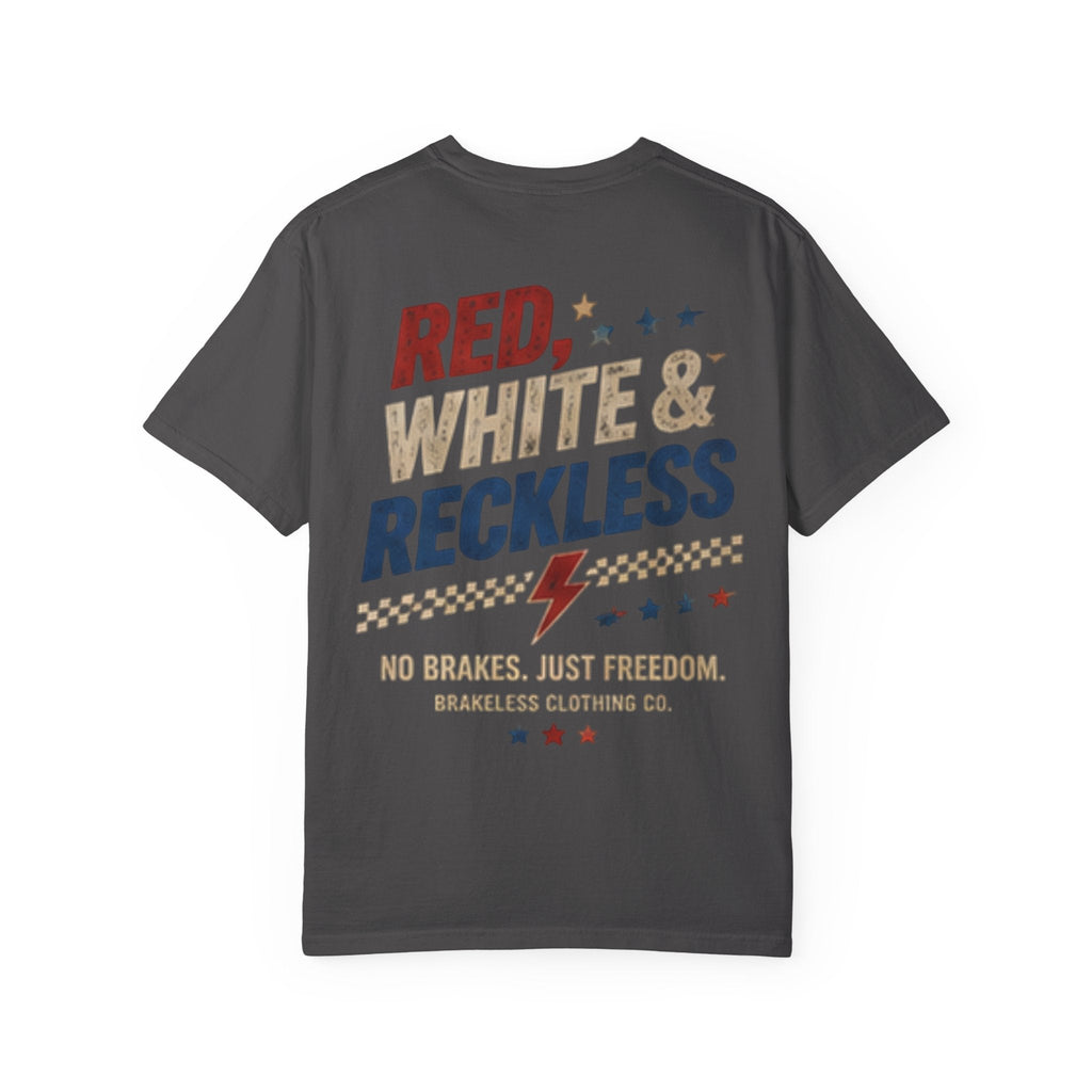 Red, White & Reckless - BRAKELESS T-Shirt (Distressed Vintage Print) - T-Shirt - BRAKELESS