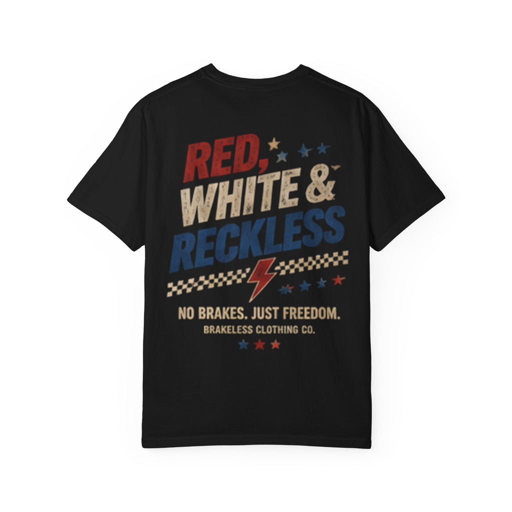 Red, White & Reckless - BRAKELESS T-Shirt (Distressed Vintage Print) - T-Shirt - BRAKELESS