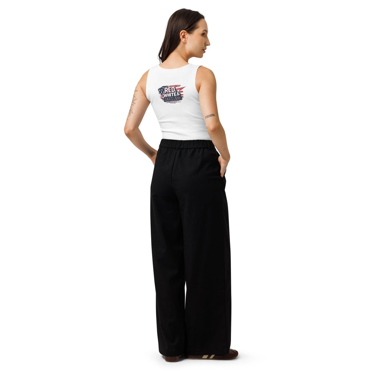 Red, White & Reckless Crop Top - BRAKELESS