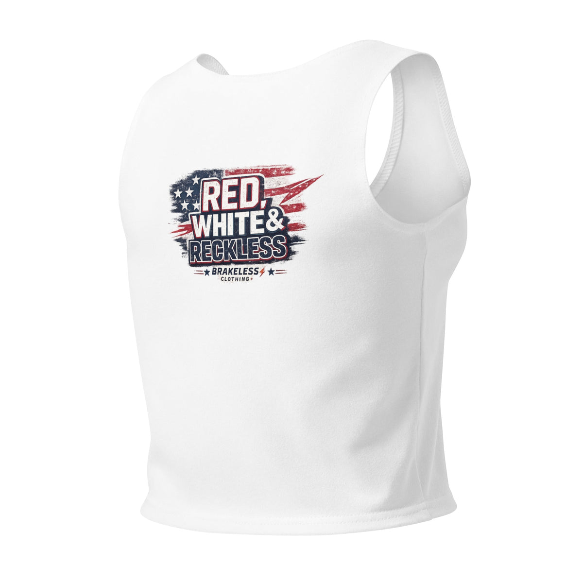 Red, White & Reckless Crop Top - BRAKELESS
