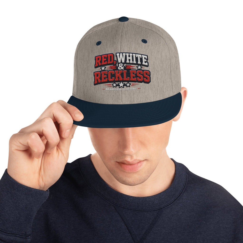 RED, WHITE & RECKLESS - SNAPBACK HAT - BRAKELESS