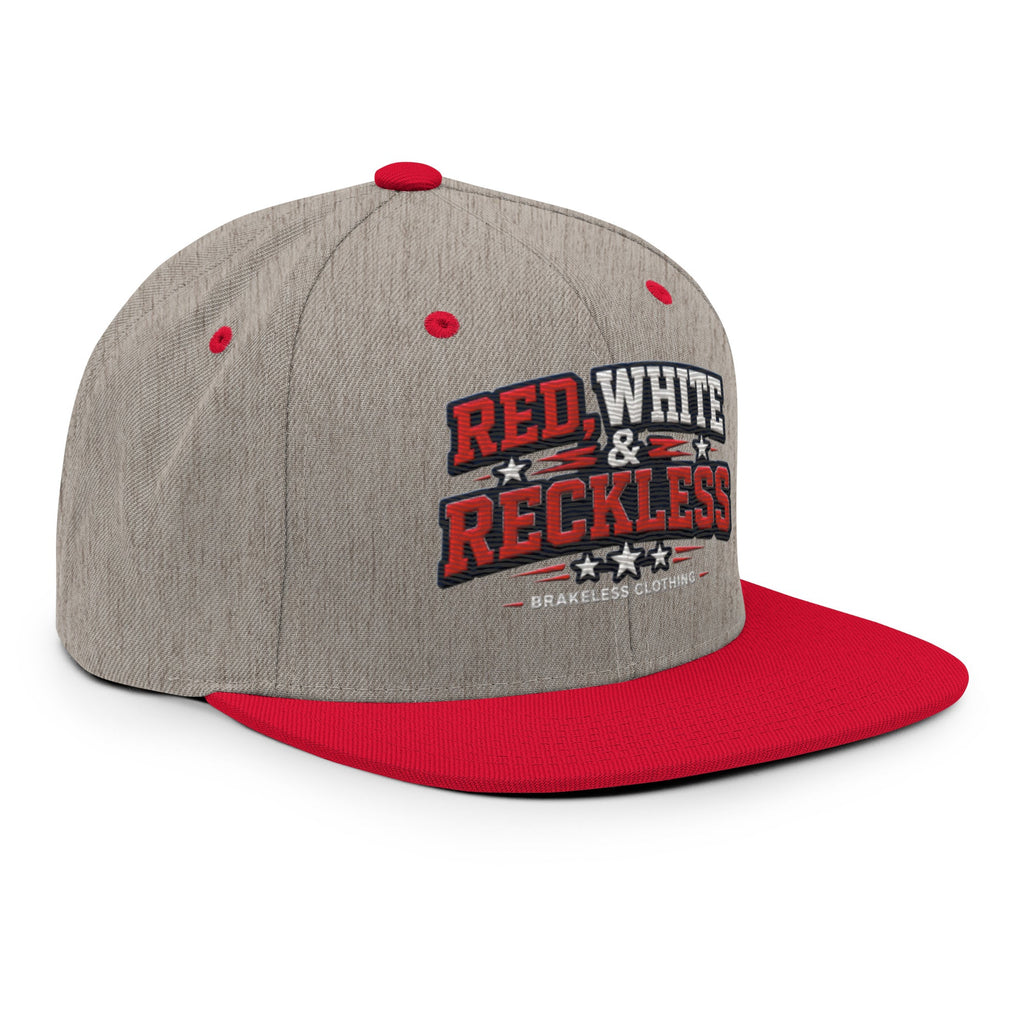 RED, WHITE & RECKLESS - SNAPBACK HAT - BRAKELESS