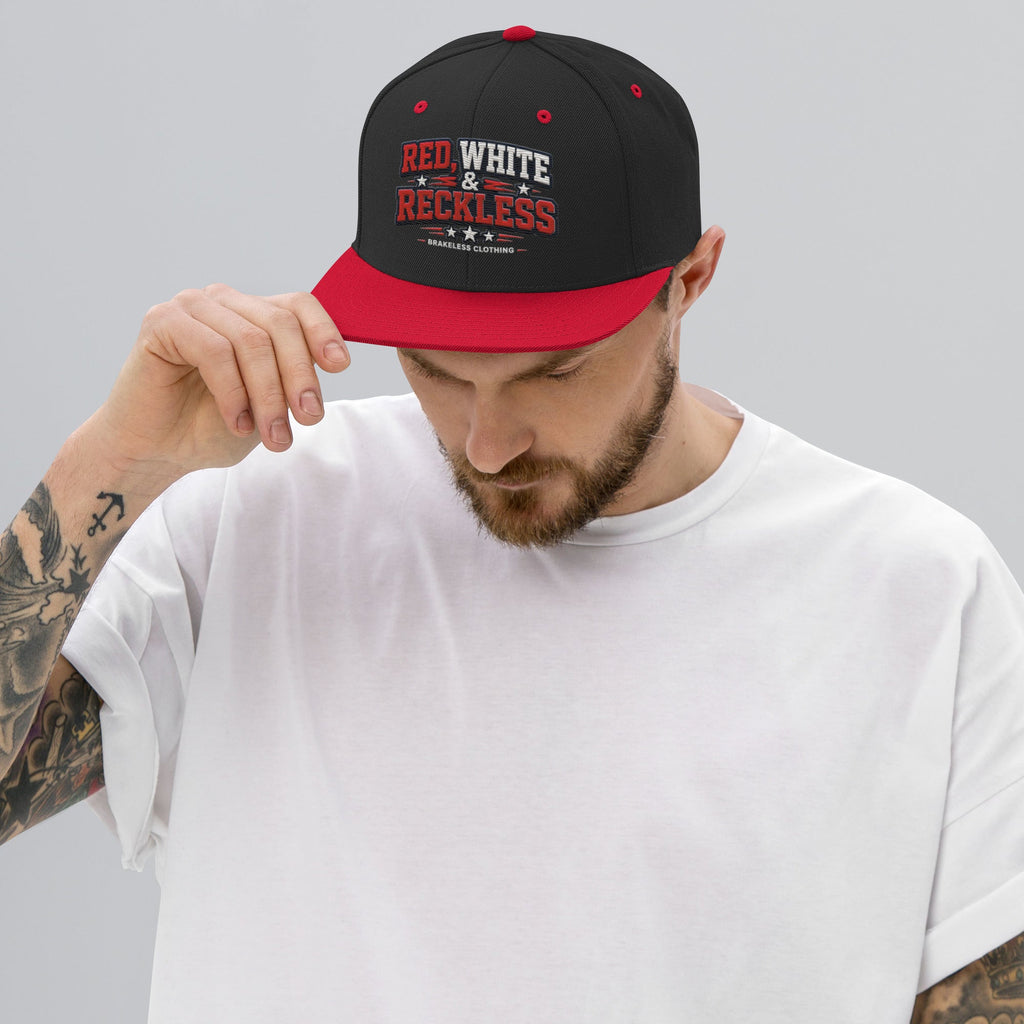 RED, WHITE & RECKLESS - SNAPBACK HAT - BRAKELESS