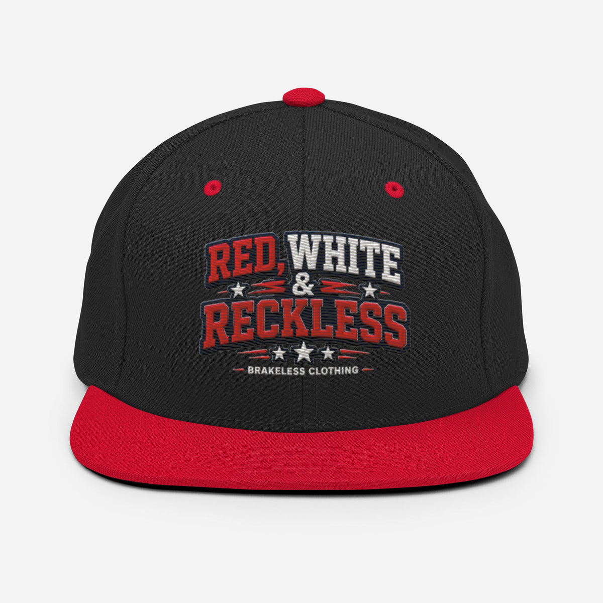RED, WHITE & RECKLESS - SNAPBACK HAT - BRAKELESS