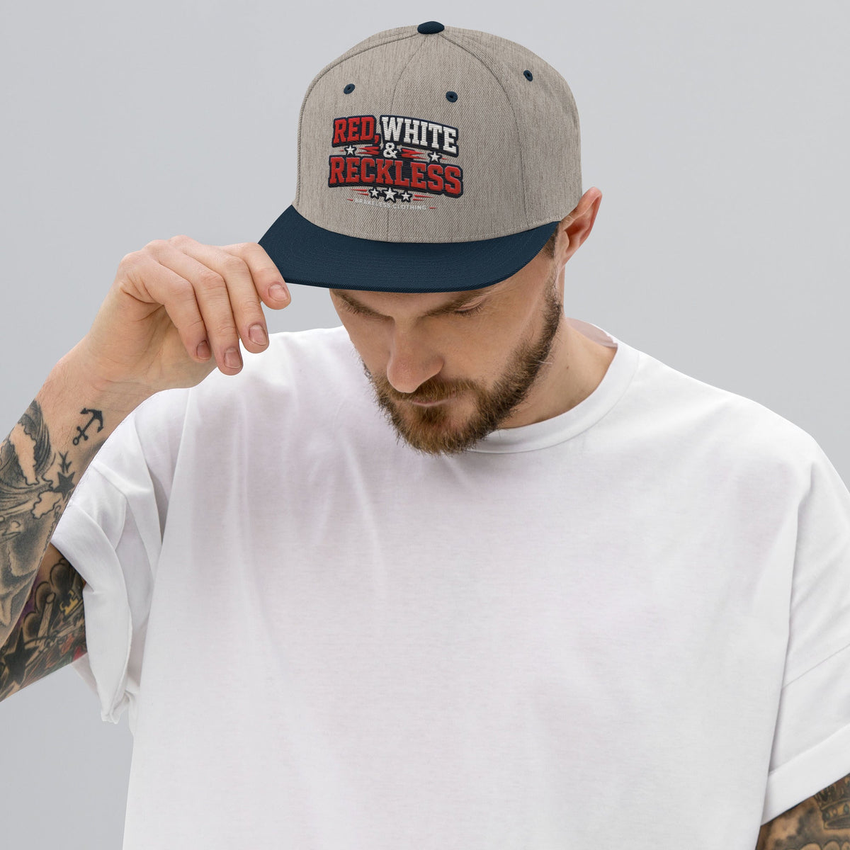 RED, WHITE & RECKLESS - SNAPBACK HAT - BRAKELESS