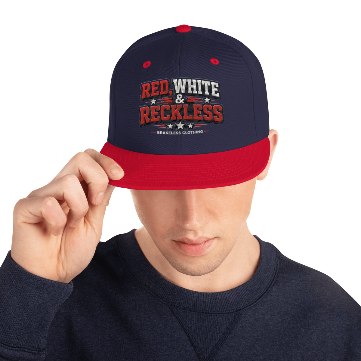 RED, WHITE & RECKLESS - SNAPBACK HAT - BRAKELESS
