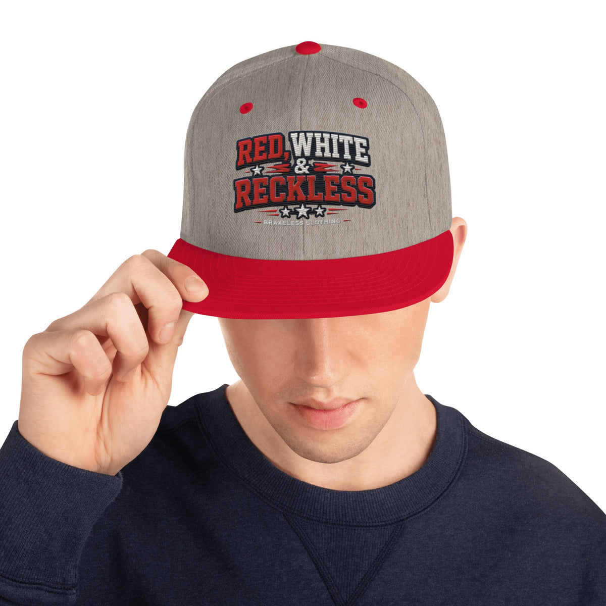 RED, WHITE & RECKLESS - SNAPBACK HAT - BRAKELESS