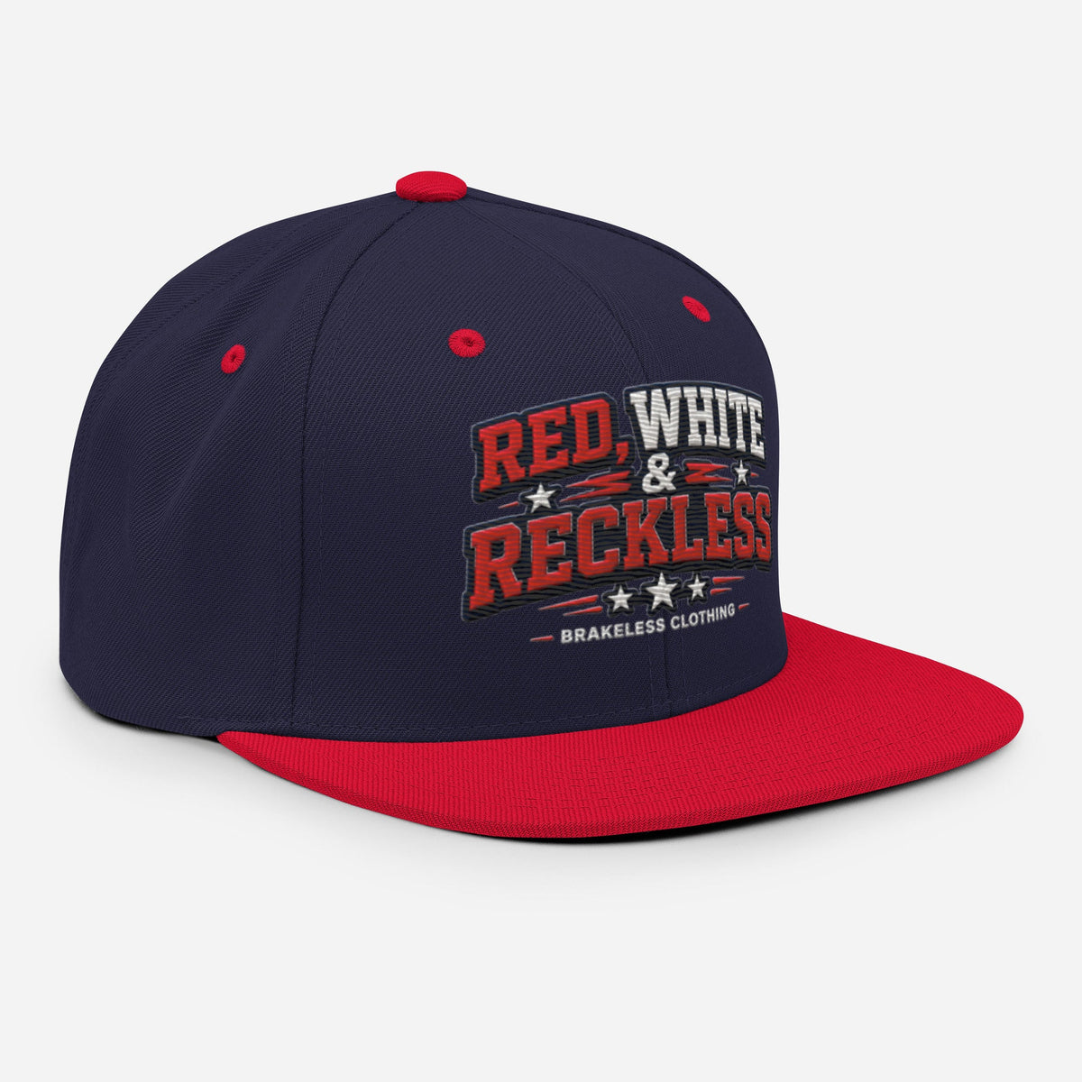 RED, WHITE & RECKLESS - SNAPBACK HAT - BRAKELESS