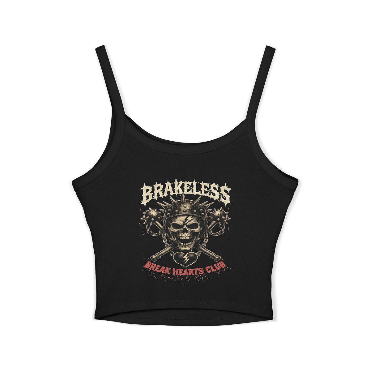 Skull & Heart Women's Spaghetti Strap Tank Top — BRAKELESS CLOTHING BRAKE TO BREAK HEARTS - Tank Top - BRAKELESS