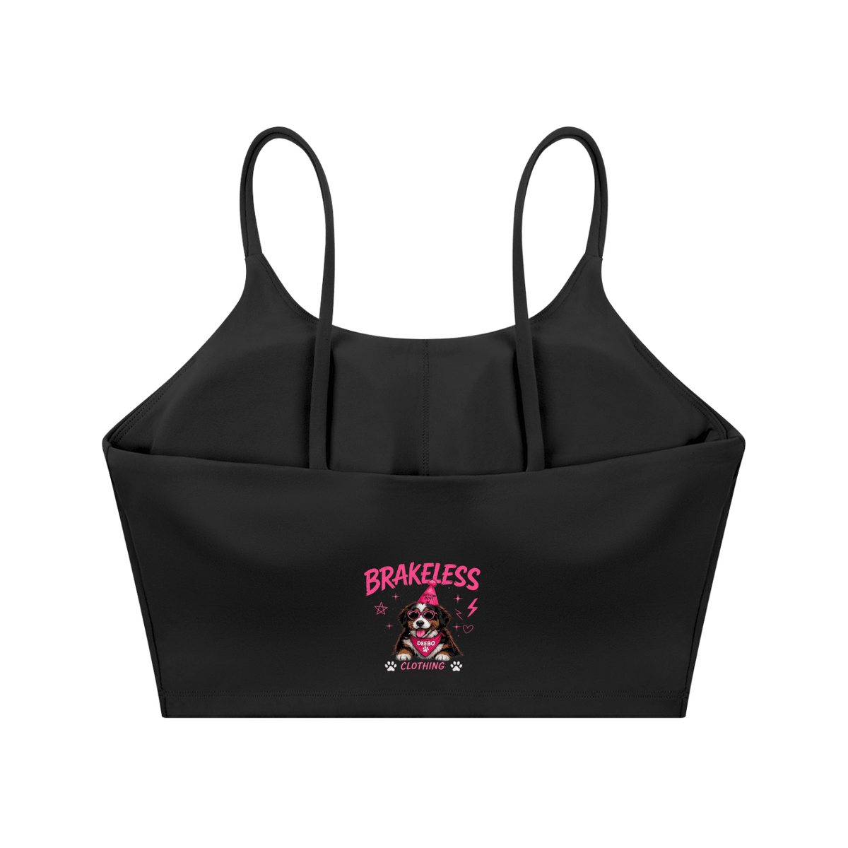 Spaghetti Strap Yoga Sports Bra - BRAKELESS