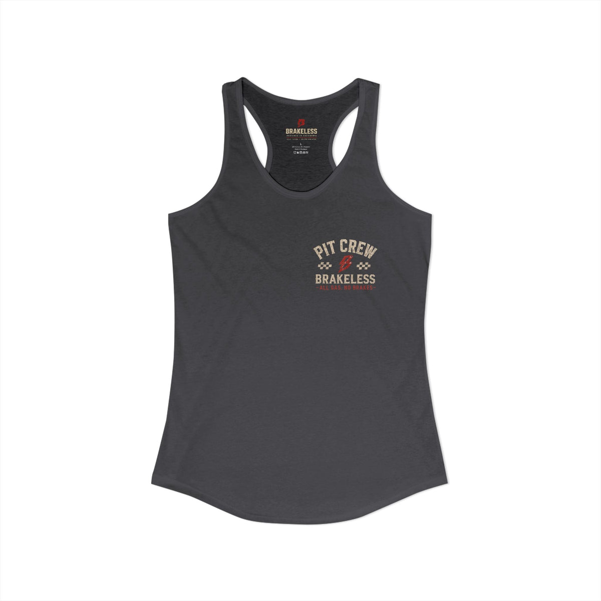 Women's Red Pit Crew - Racerback Tank - Tank Top - BRAKELESS