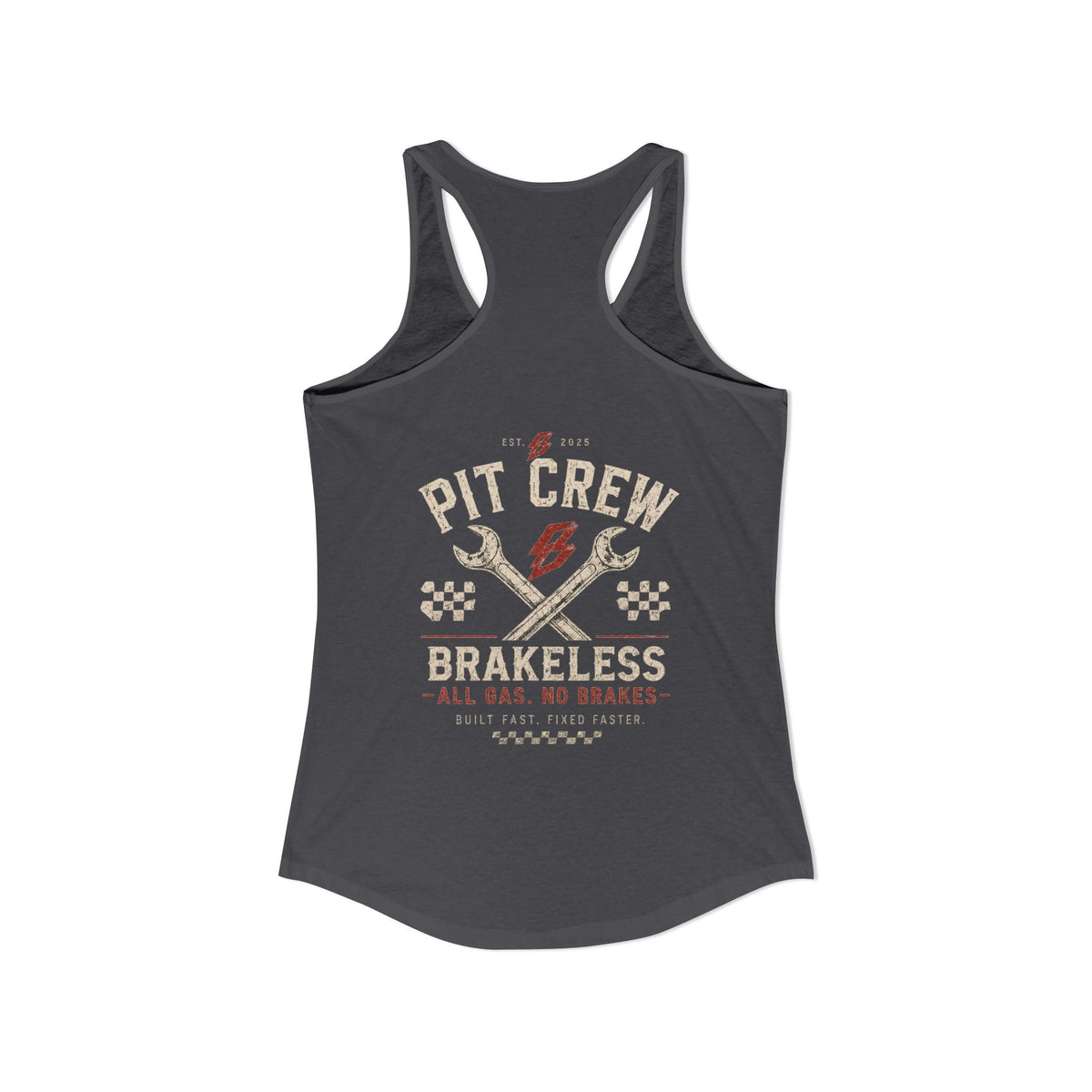 Women's Red Pit Crew - Racerback Tank - Tank Top - BRAKELESS